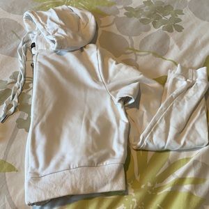 Cropped White Hoodie